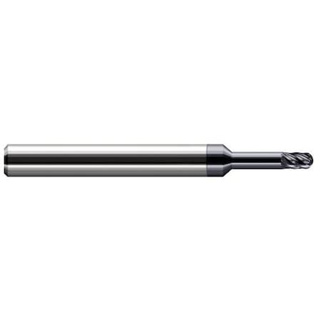 Harvey Tool 3/64 Cutter dia. x 0.0710 in. x 1/4 in. Reach Carbide Ball End Mill for Hard Milling, 6 Flutes 786247-C6